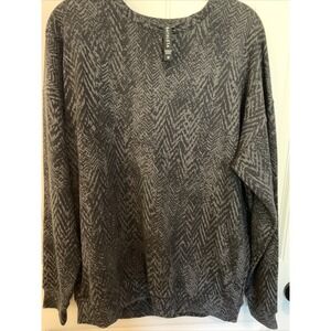 Athleta Street Print Sweatshirt  Women's Size Med. Black/gray